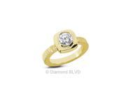 1.04CT H SI3 EX Round Earth Mined Diamonds 14K Bezel Vintage Engagement Ring 8.74gr