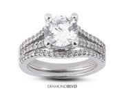 0.89 CT G SI3 VG Round Earth Mined Diamonds 14K 4 Prong Split Shank with Basket Matching Engagement Rings 5.09gr