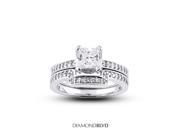 2.13 CT J SI2 EX Princess Earth Mined Diamonds Platinum 950 4 Prong Halo Matching Engagement Rings 12.67gr