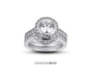 2.56 CT I I1 VG Round Earth Mined Diamonds 14K Pave Vintage Cathedral with Halo Matching Engagement Rings 12.58gr
