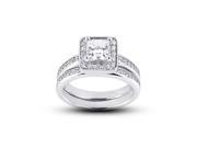 1.26 CT G VS1 VG Princess Earth Mined Diamonds 14K 4 Prong Classic Matching Engagement Rings 9.60gr