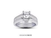 0.55 CT H VS2 EX Round Earth Mined Diamond 950 Platinum 4 Prong Classic Trellis Matching Engagement Rings 11.14gram