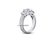 0.65 CTW H SI2 EX Round Earth Mined Diamonds 14K 4 Prong Vintage Basket 3 Stone Ring 3.4gr