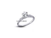 0.60 CTW E VS2 EX Round Earth Mined Diamonds 18K 6 Prong Half Bezel Tension 3 Stone Ring 3.1gr