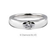 0.51CT F SI2 EX Round Earth Mined Diamonds Platinum 950 Half Bezel Tension Engagement Ring 9.8gr