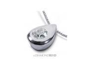 0.57CT H I1 EX Round Earth Mined Diamond 18K Bezel Setting Tear Shape Solitaire Pendant 2.69 Grams