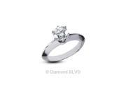 0.34CT D SI1 EX Round Earth Mined Diamonds 14K 6 Prong Knife Edge Band Engagement Ring 4.32gr
