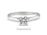 0.73CT I VS1 Ideal Round Earth Mined Diamonds 14K 4 Prong Cathedral Engagement Ring 2.6gr