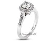 1.17 CT J VS1 EX Round Earth Mined Diamonds 14K 4 Prong Pave Halo Wedding Ring 4.4gr