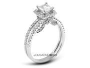 2.20 CT H SI1 Ideal Princess Earth Mined Diamonds 18K 4 Prong Micro Pave Split Shank Wedding Ring 3.4gr
