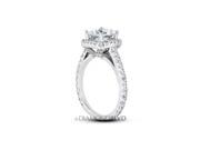 1.60 CT J SI2 EX Princess Earth Mined Diamonds 950 Platinum 4 Prong Pave Halo Side Stone Ring 7.6gr