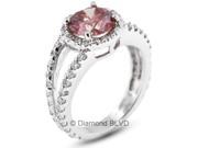 2.70 CT Pink SI3 EX Round Earth Mined Diamonds 14K 4 Prong Pave Split Shank Wedding Ring 5.6gr