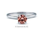 1.55CT Pink VS1 Ideal Round Earth Mined Diamonds 14K 4 Prong Classic Engagement Ring 2.6gr