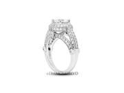2.00 CT G SI2 EX Round Earth Mined Diamonds 14K 4 Prong Pave Bezel Halo Side Stone Ring 7.2gr