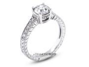 1.04 CT F SI2 VG Round Earth Mined Diamonds 14K 4 Prong Pave Vintage Engrave Wedding Ring 3.7gr