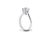 0.40 CT J SI3 Ideal Round Earth Mined Diamonds 950 Platinum 4 Double Prong Bezel Classic Side Stone Ring 4.4gr