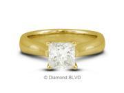 0.77CT J VS1 Ideal Princess Earth Mined Diamonds 18K 4 Prong Cathedral Engagement Ring 5.8gr