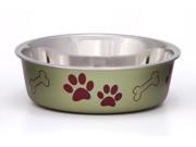 Loving Pets Metallic Bella Bowl for Pets Small 1 Pint Artichoke LP7466 LOVING PETS INC