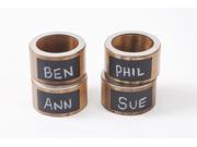 Set of 4 Bamboo Napkin Rings with Chalkboard Labels By Great Useful Stuff