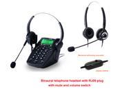 Caller ID phone Call Center Headset Telephone with Binaural telephone headset mute function headset noise cancelling