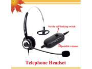 Call Center Telephone headset with RJ09 Plug with Volume Control and mute function