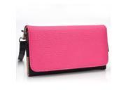 Kroo Black and Magenta Wristlet Wallet with Pouch fits Samsung Galaxy S4 S IV