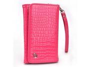 Kroo Pink Croc Clutch Wallet Purse with Chain for Apple iPhone 6