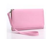 Universal Smart Phone Wristlet Wallet Carry Case Cover w Universal Hand Strap for Apple iPhone 5 5S Magenta