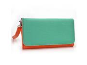 Kroo Orange and Coral Wristlet Wallet with Pouch for Xiaomi Mi3