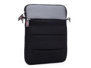 Kroo Gray Universal Neoprene Tablet Netbook Sleeve fits up to 11 Inch Device with Shoulder Strap and Front Pocket