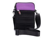Kroo Purple Universal Neoprene Sleeve with Pocket and Removable Shoulder Strap fits Polaroid Dual Core 7 in Tablet