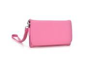 Kroo Pink Clutch Wristlet Wallet Purse with Card slots for HTC One 2013 2014 E8 M8
