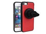 KroO 360 Rotating Magnetic Mount Case with Car AC Vent for Apple iPhone 5 5S SE Red