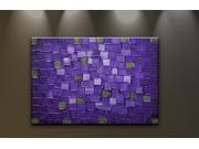 Oil Painting Abstract Modern Contemporary Wall Decor Art on Canvas Purple Square