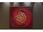Oil Painting Abstract Modern Art on Canvas Contemporary Handmade Red Large Swirl