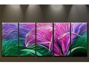 Metal Wall Art Abstract Modern Flowers Contemporary Wall Decor Purple Glamour