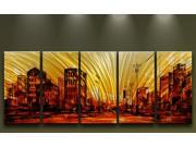 Metal Wall Art Modern Contemporary Cityscape Sculpture Home Decor Sunset City