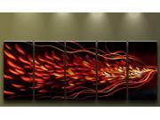 Metal Wall Art Modern Abstract Contemporary Sculpture Handmade HUGE In Flames