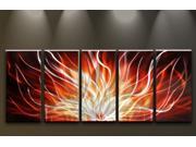 Metal Wall Art Abstract Modern Sculpture 5 Panels Large Home Wall Decor Flames