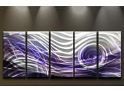 Metal Wall Art Abstract Modern Contemporary Sculpture Home Decor Purple Moon