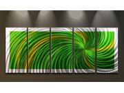 Metal Wall Art Abstract Modern Sculpture Contemporary Handmade Large Green Swirl