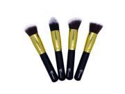 Gold Premium 4 Piece Synthetic Kabuki Makeup Brush Set From Royal Care Cosmetics