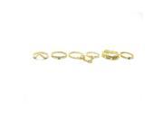 6Pcs Gold Plated Punk Metal Chain Joint Finger Knuckle Rings Set