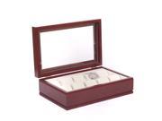 American Chest The Commander Ten Watch Glass Top Storage Chest featuring 10 Soft Suede watch pillows . Solid American Cherry Hardwood w Mahogany Finish. Gl