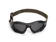 Airsoft Tactical Mesh Glasses No Fog Goggles Lens Eye Protection Metal Mask BLK Protective Glasses