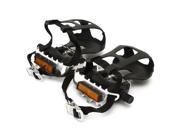 Aluminum Alloy Bike Bicycle Clipped Pedals With Toe Clip and Straps