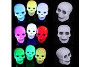 Colorful Changing Flash LED Skull Head LED Flashing Night Light Lamp Party Decoration Gift Favor