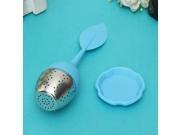 5 Colors Silicone Stainless Leaf Tea Strainer Teaspoon Infuser Ball Spice Filter