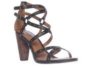 Lucky Brand Orandi Strappy Stacked Heel Sandals Black 8 M US 38 EU