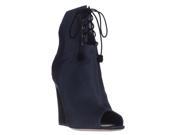 Dior Brooklyn Lace Up Peep Toe Ankle Booties Midnight 9 M US 39 EU